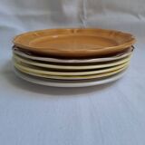 Vintage yellow orange and white dinner plates