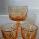6 small vintage orange glasses