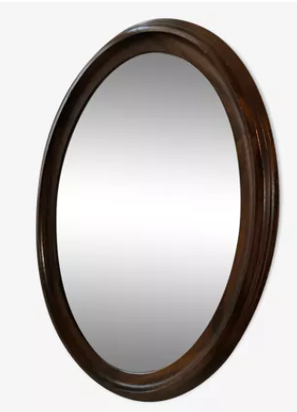 Set of 11 vintage wooden mirrors >60cm