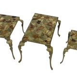 Vintage Set Nesting Tables Onyx Marble 60s Side Tables