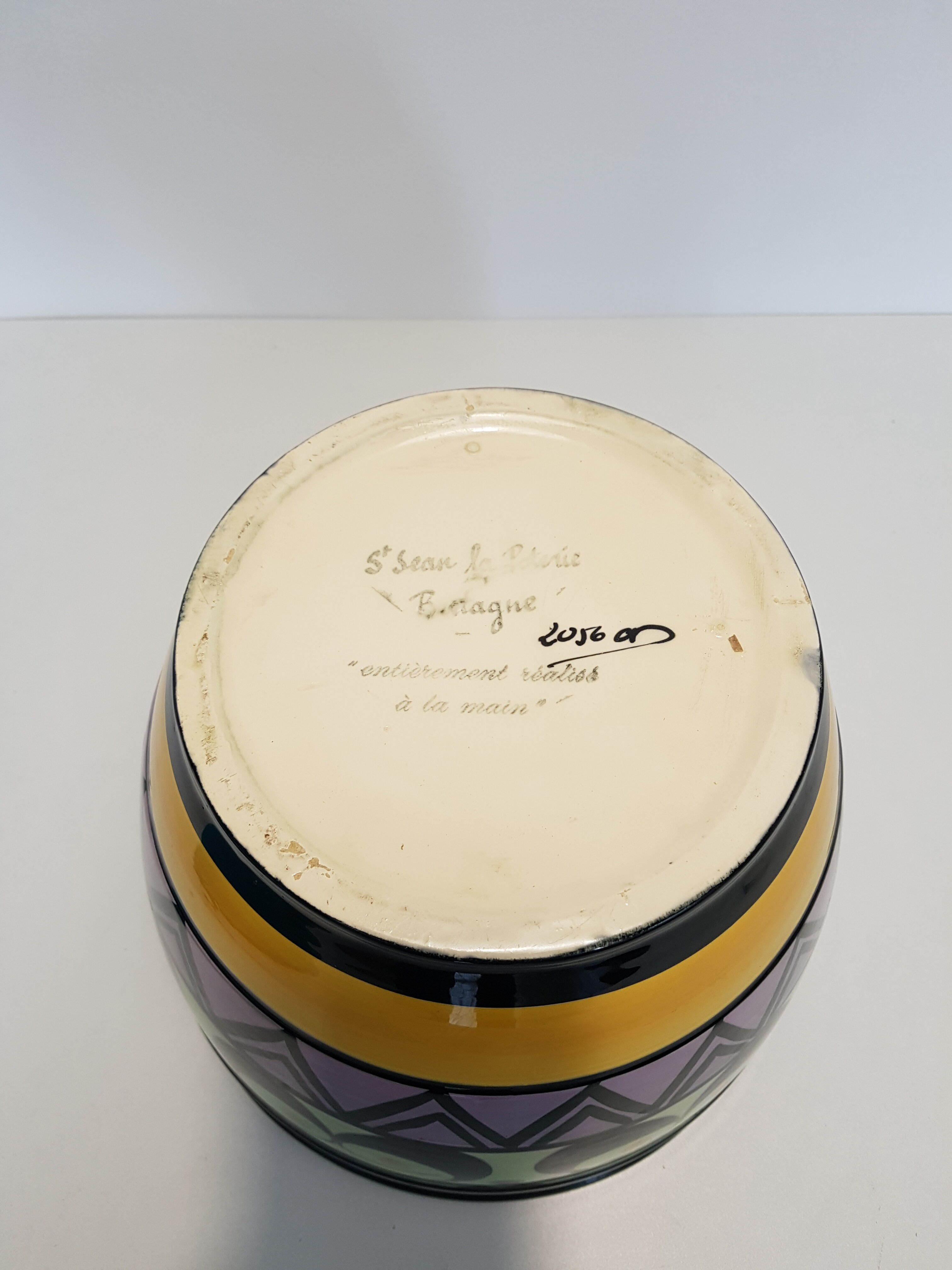 Cover pot in earthenware of Saint John of Brittany, years 60.
