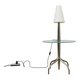 Postmodern side table with lamp