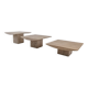 Set of 3 Italian Travertine Coffee or Side Tables, 1980s
