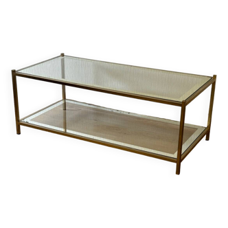 1960s metal and glass coffee table