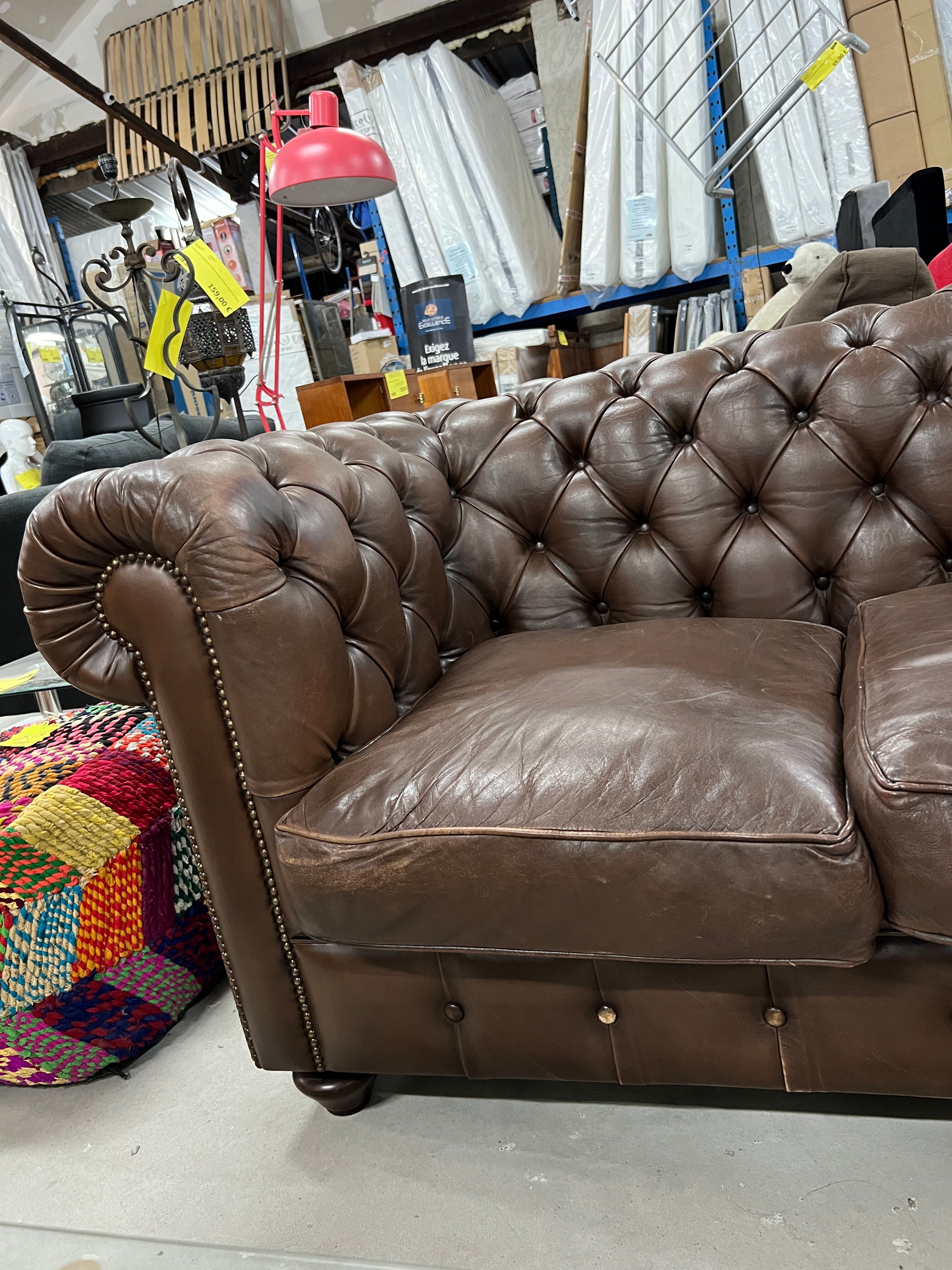3-seater sofa in Chesterfield leather