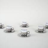 Set of porcelain cups, Italian design, 1980s, production: Italy