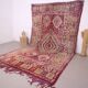 Tapis marocain vintage violet 230 x 402 cm - Tapis en laine berbère ancien fait à la main