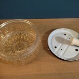 Original star ceiling lamp in smoked molded glass dp 012304