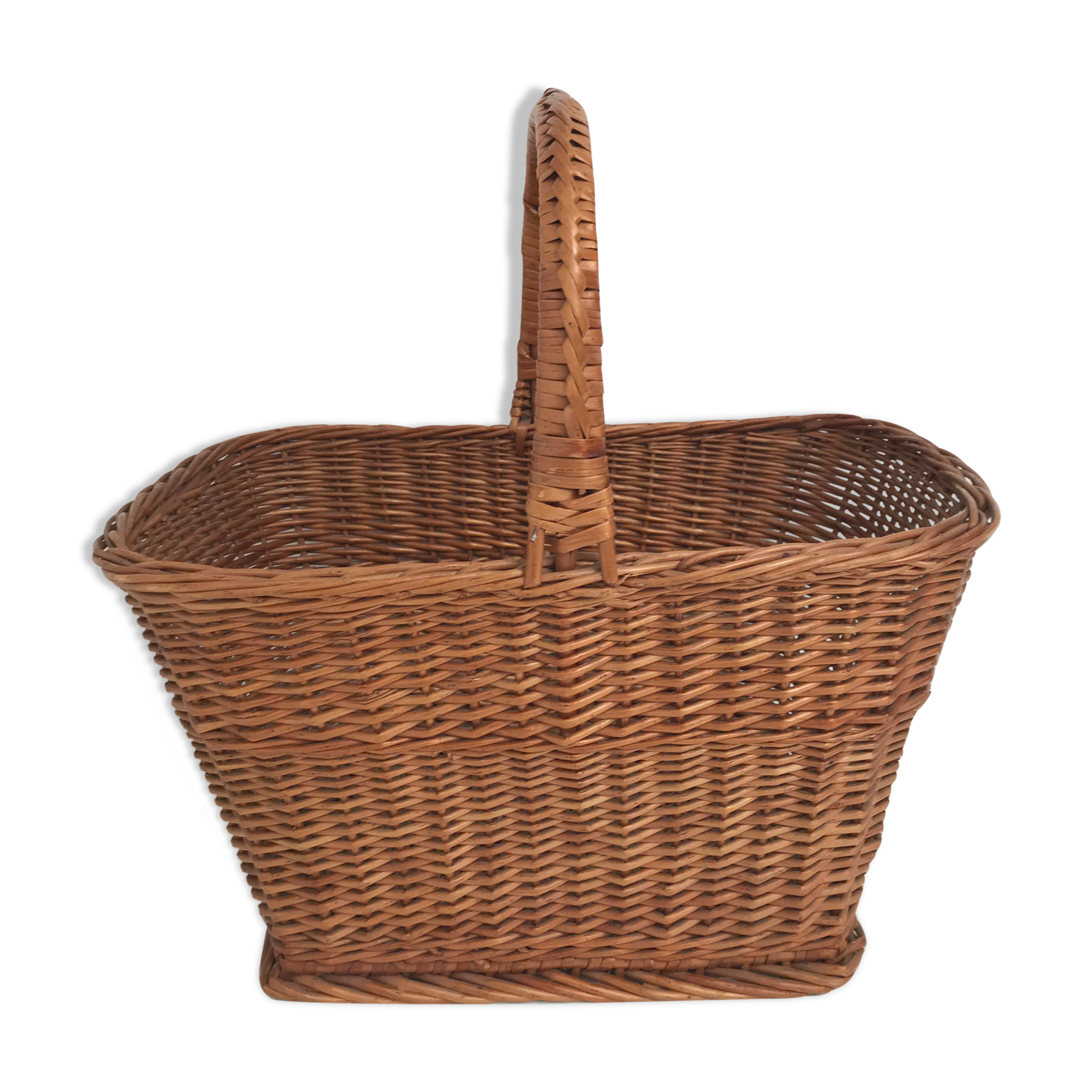Vintage rattan wicker market basket
