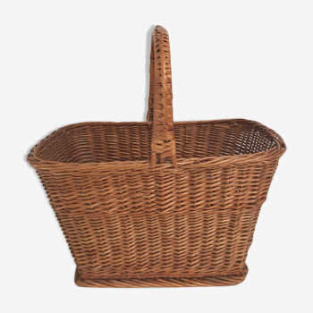 Vintage rattan wicker market basket