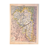 Lithographie  carte Belgique