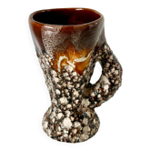 Fat Lava brown ceramic pitcher from the 70s