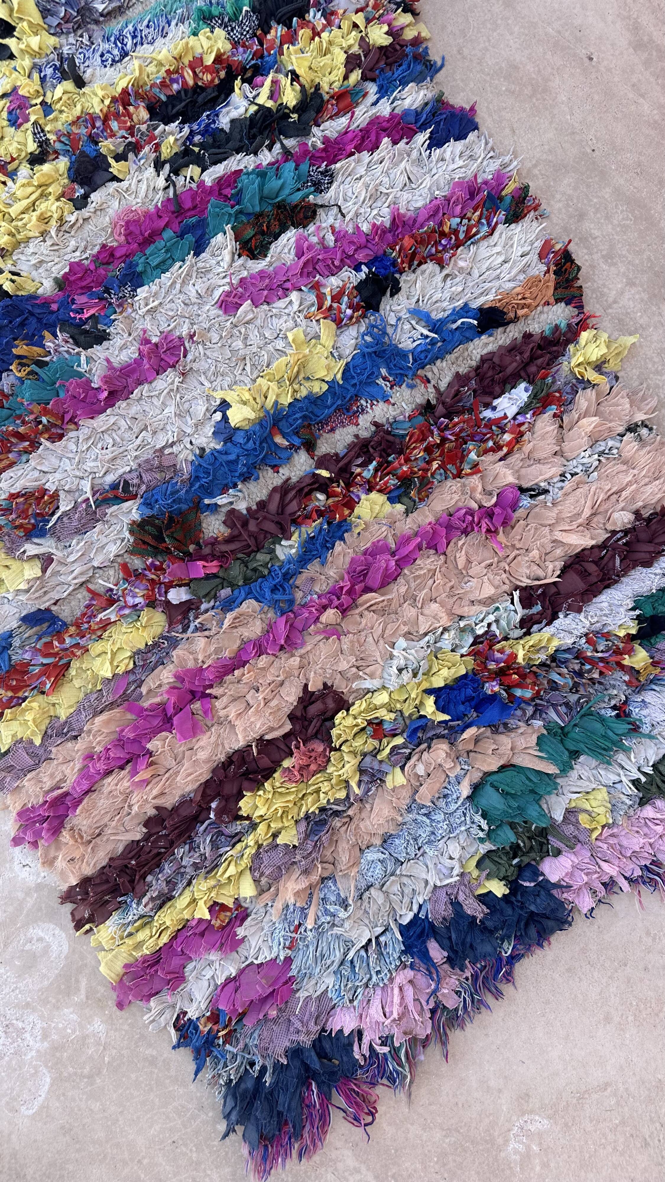 Colorful Boucherouite Moroccan rug - 72 x 154 cm