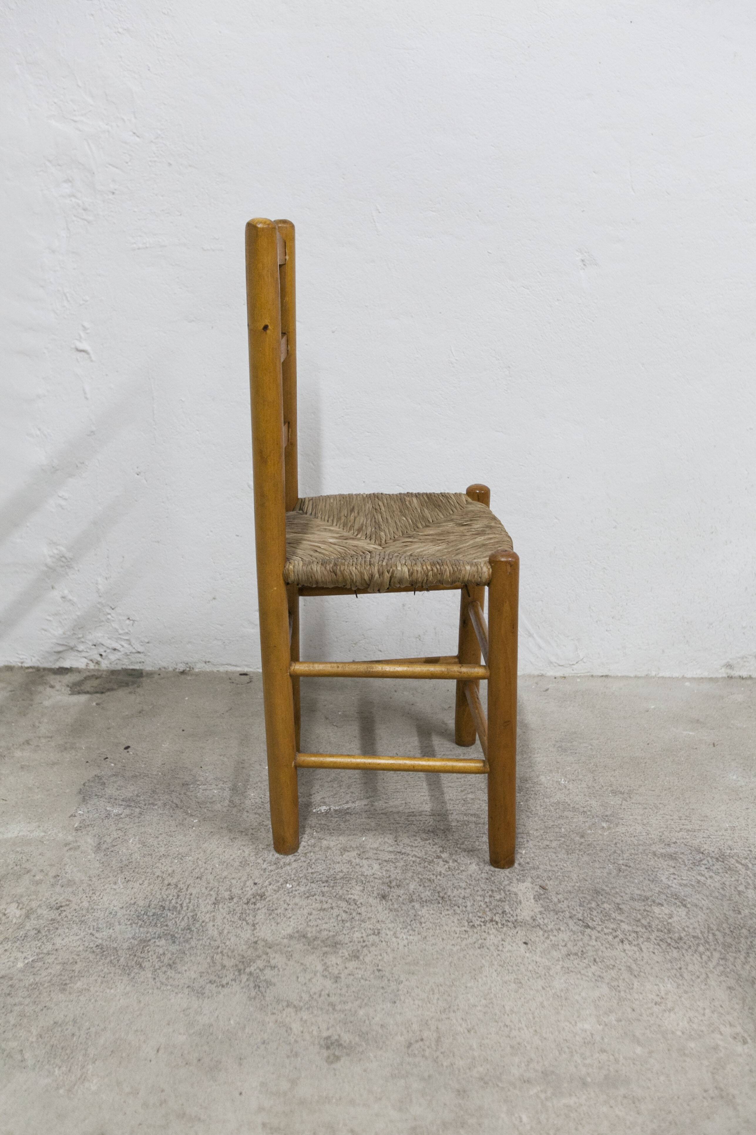 Pair of rustic chairs in solid ash