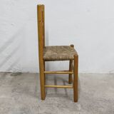Pair of rustic chairs in solid ash