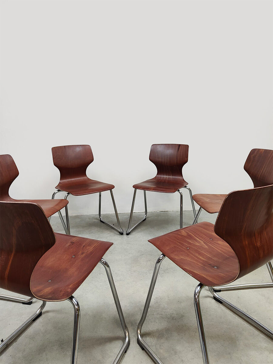 Vintage design Pagholz stacking chairs Flötotto