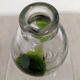 Engraved glass vase decorated with fish from the 60s/70s