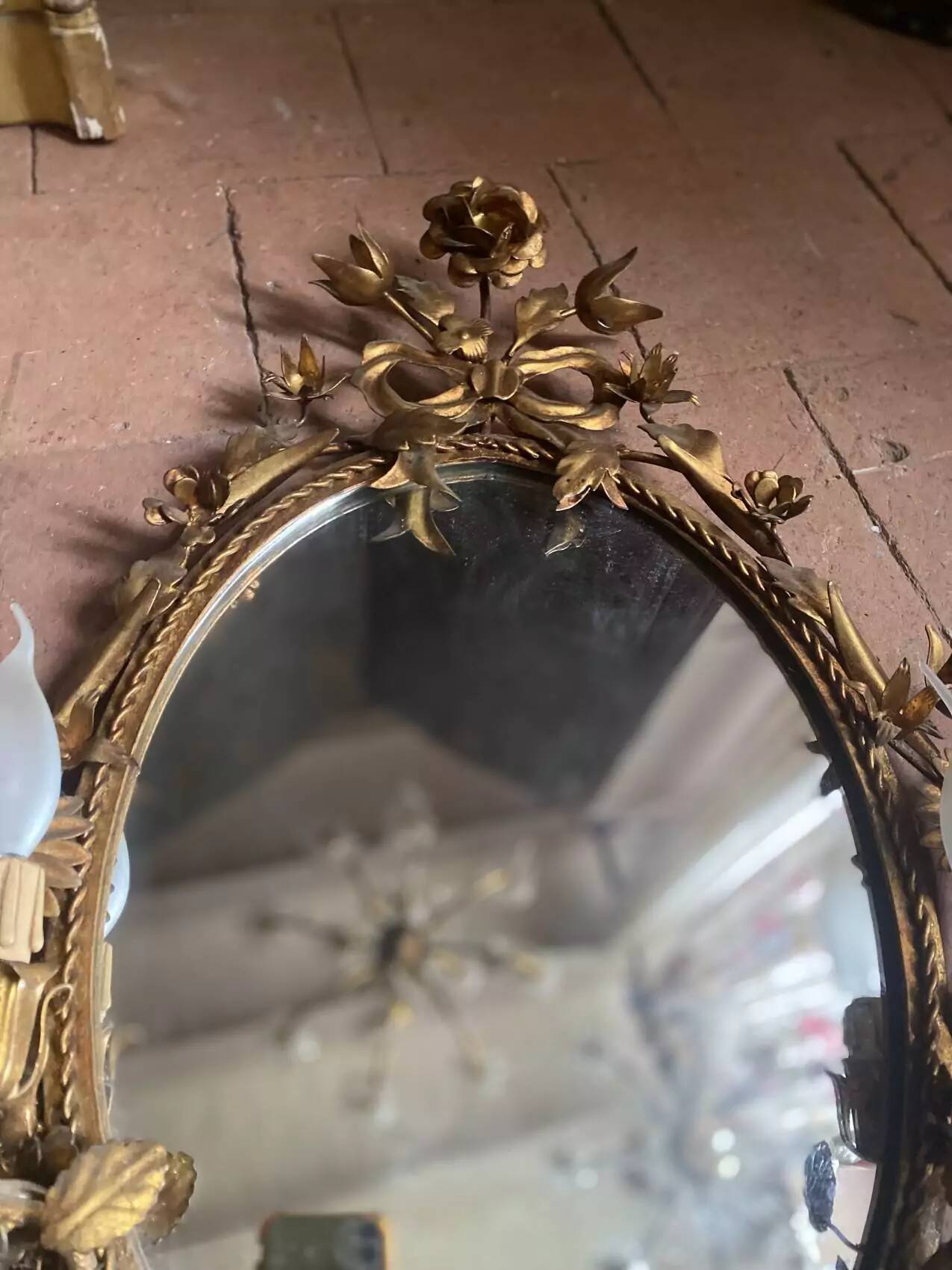 Miroir italien Hollywood Regency, années 50