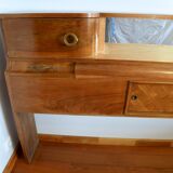 Cozy walnut bramble headboard for bed 140 x 190, from 1950