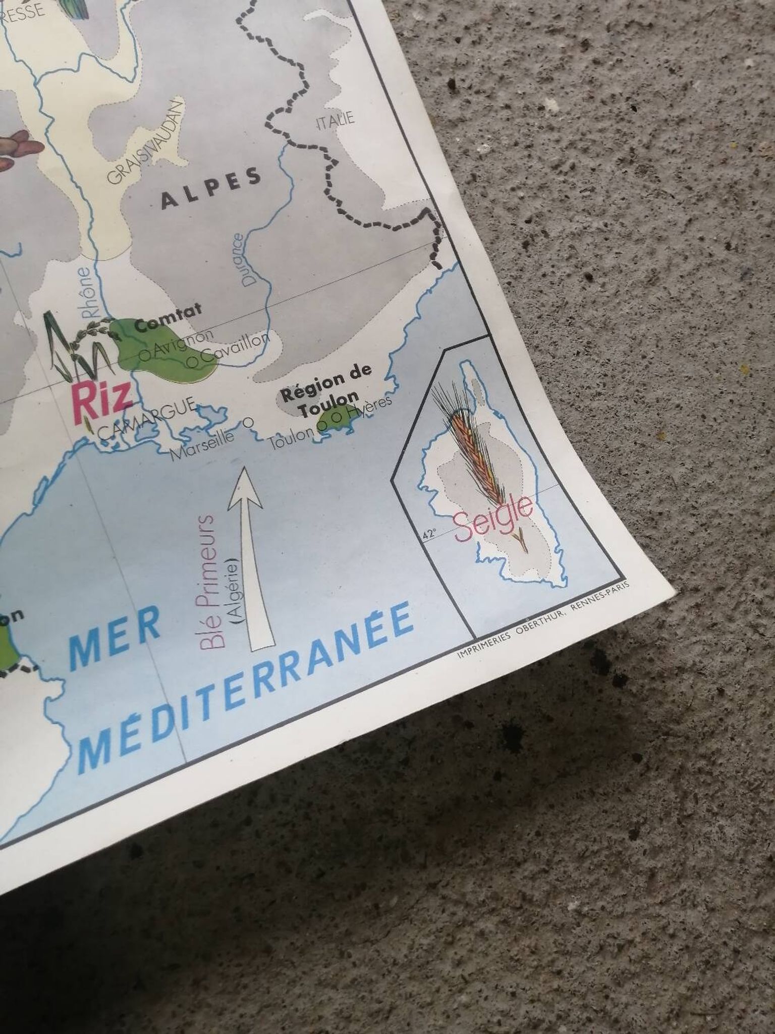 Vintage school map MDI FRANCE The Seine