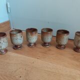 6 standing cups in pyrite stoneware