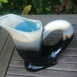 Two swan-shaped vases in glazed ceramic vintage 30/40s