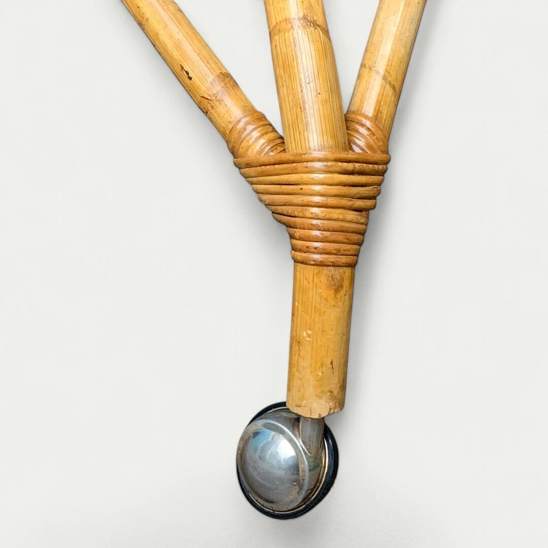 Vintage rattan and oak serving trolley 1960