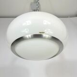 Stilux Milano, white perspex and aluminum ceiling lamp from 60s