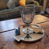 Footed glass La Rochère, 70's bubble glass