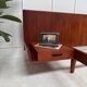 Scandinavian double teak bed