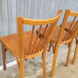 Série de 5 chaises bistrot Baumann signées anciennes