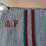 Set of 5 towels embroidered vintage, basque canvas