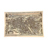 Map plan engraving of Vintage Paris