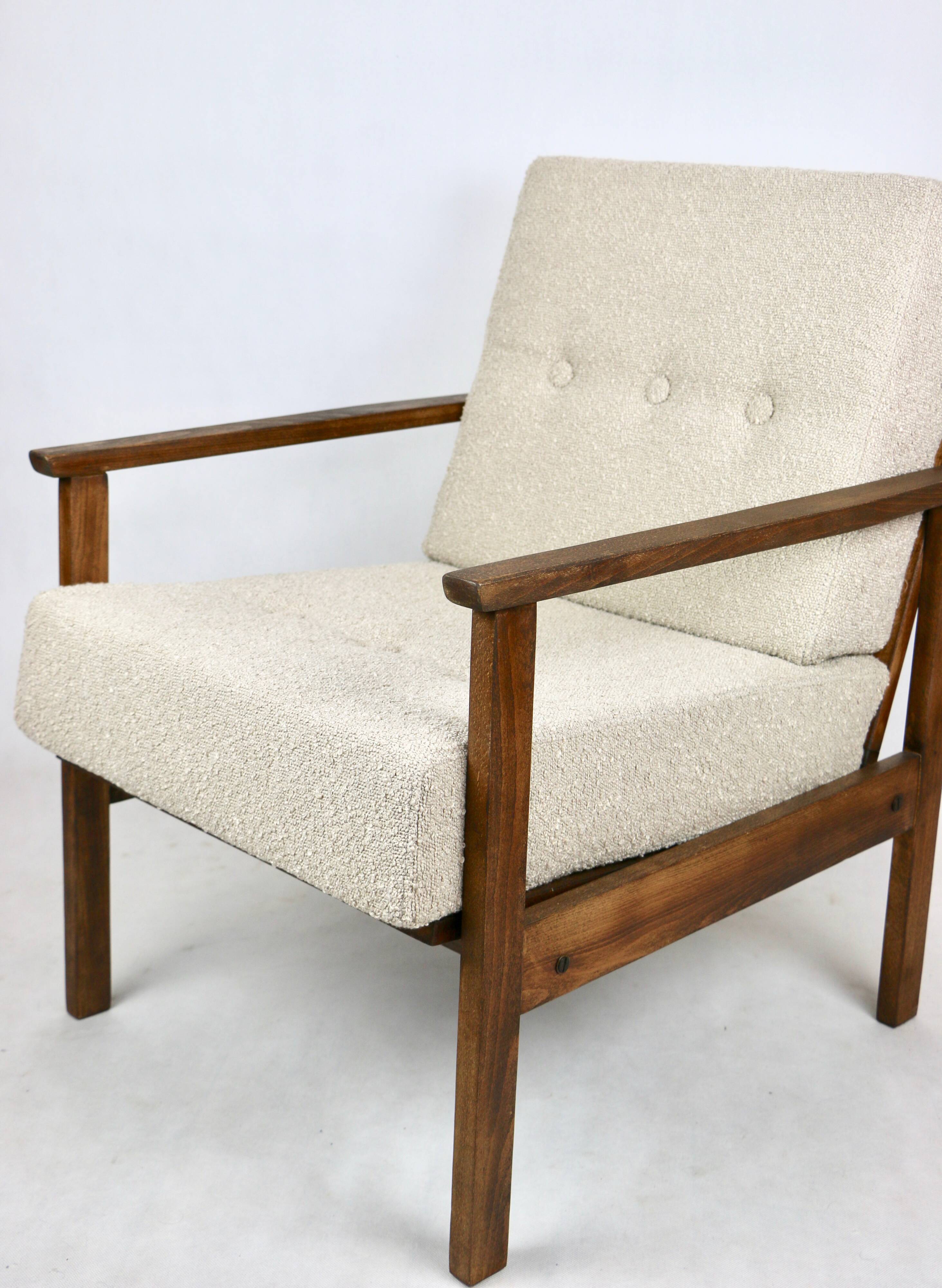 Vintage Beige Boucle Loop Armchair, 1970s
