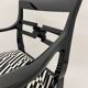 Art Deco Armchairs in Black Lacquer and Black-Creme Fabric, 1925
