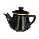 Black and gold ceramic coffee maker
