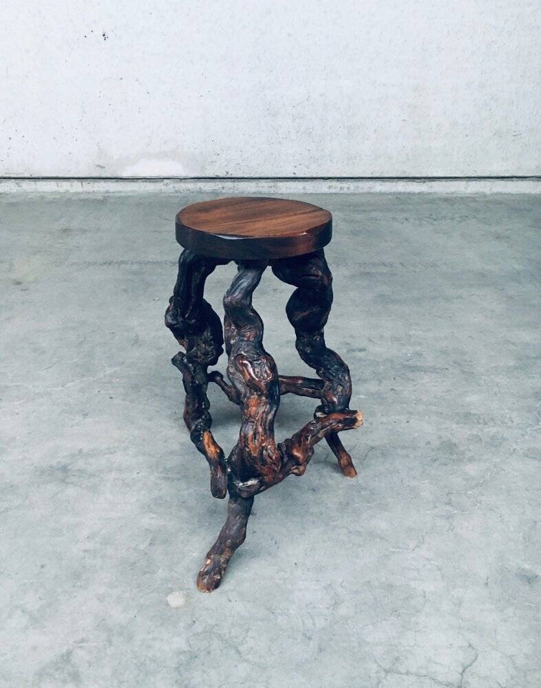 Handmade Vinewood and Oak Bar Stool, 1950s