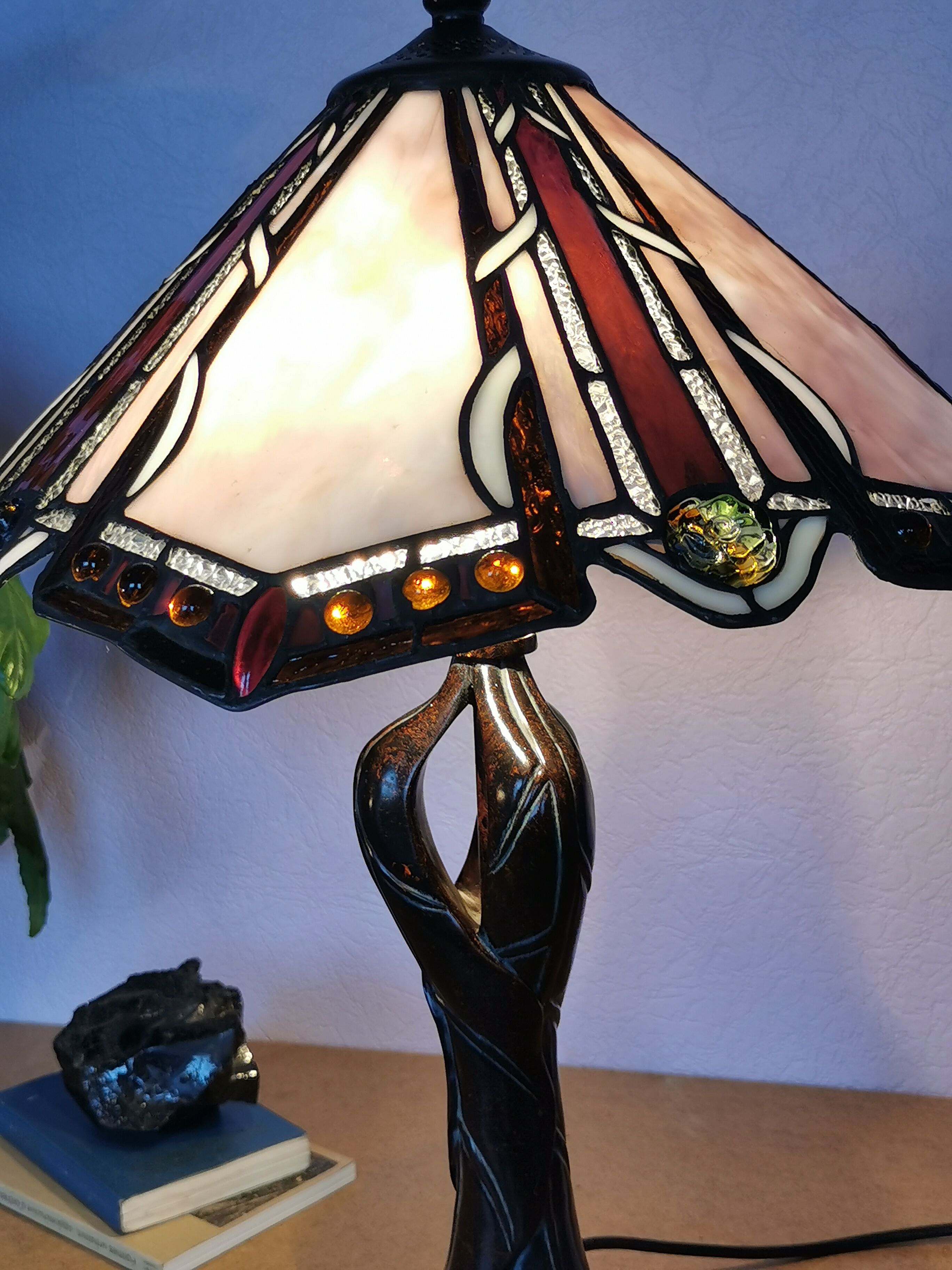 Tiffany style lamp, stained glass, art nouveau