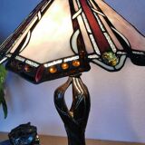 Tiffany style lamp, stained glass, art nouveau
