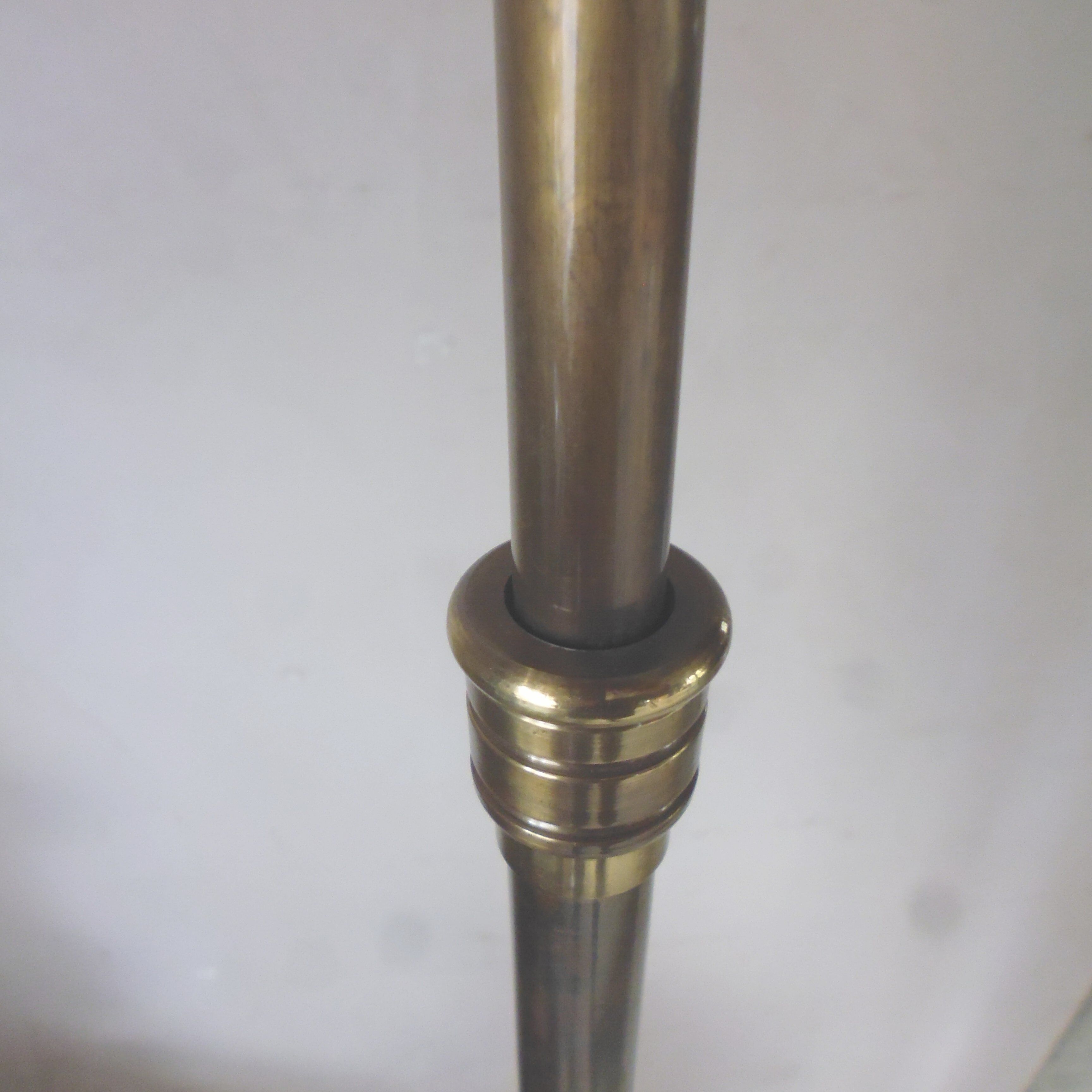 Golden brass halogen lamp and italian relco wood