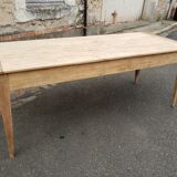 Table de ferme 2 tiroirs peuplier et chataignier