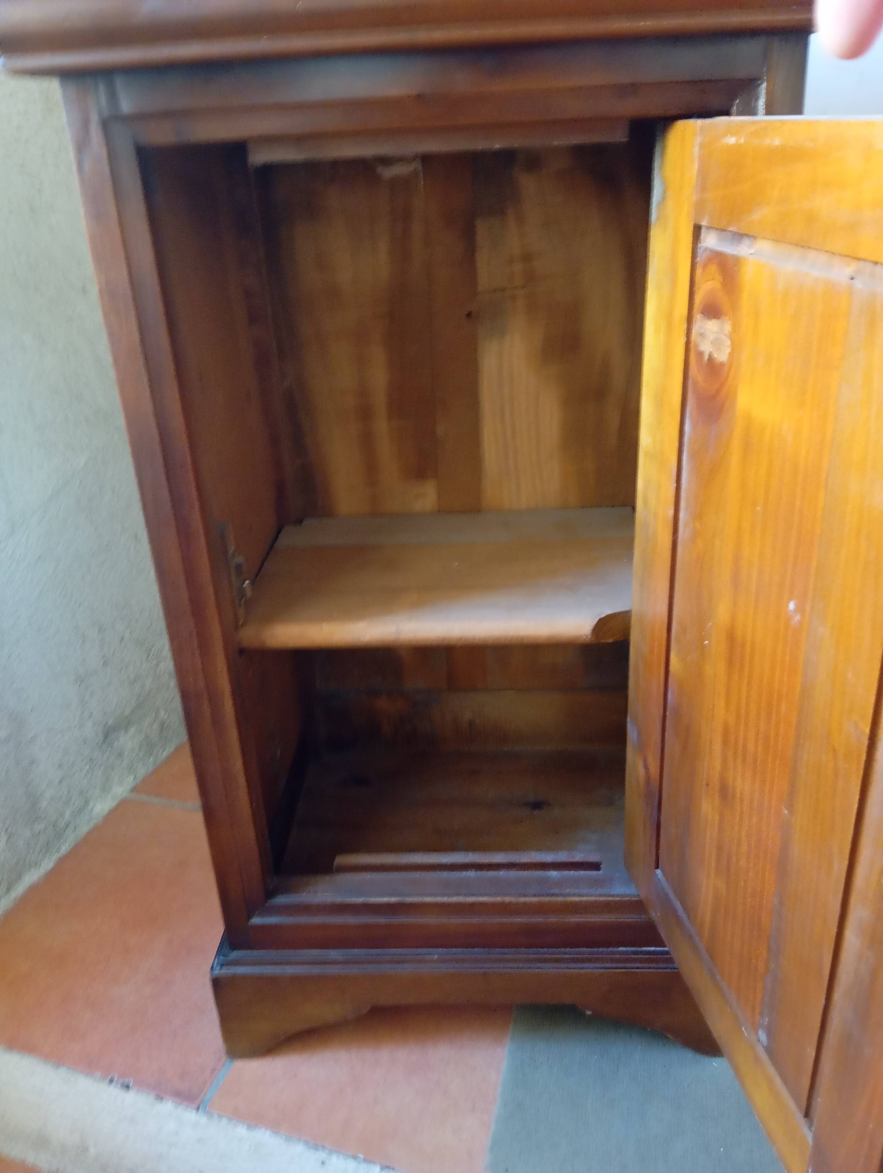 Solid wood nightstand in louis philippe style