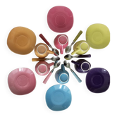 6 tasses à café colorées