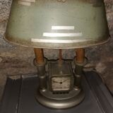 Bouillotte lamp of the 1930s, sheet metal and integrated alarm clock