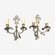 Paire d'appliques en bronze et pampilles
