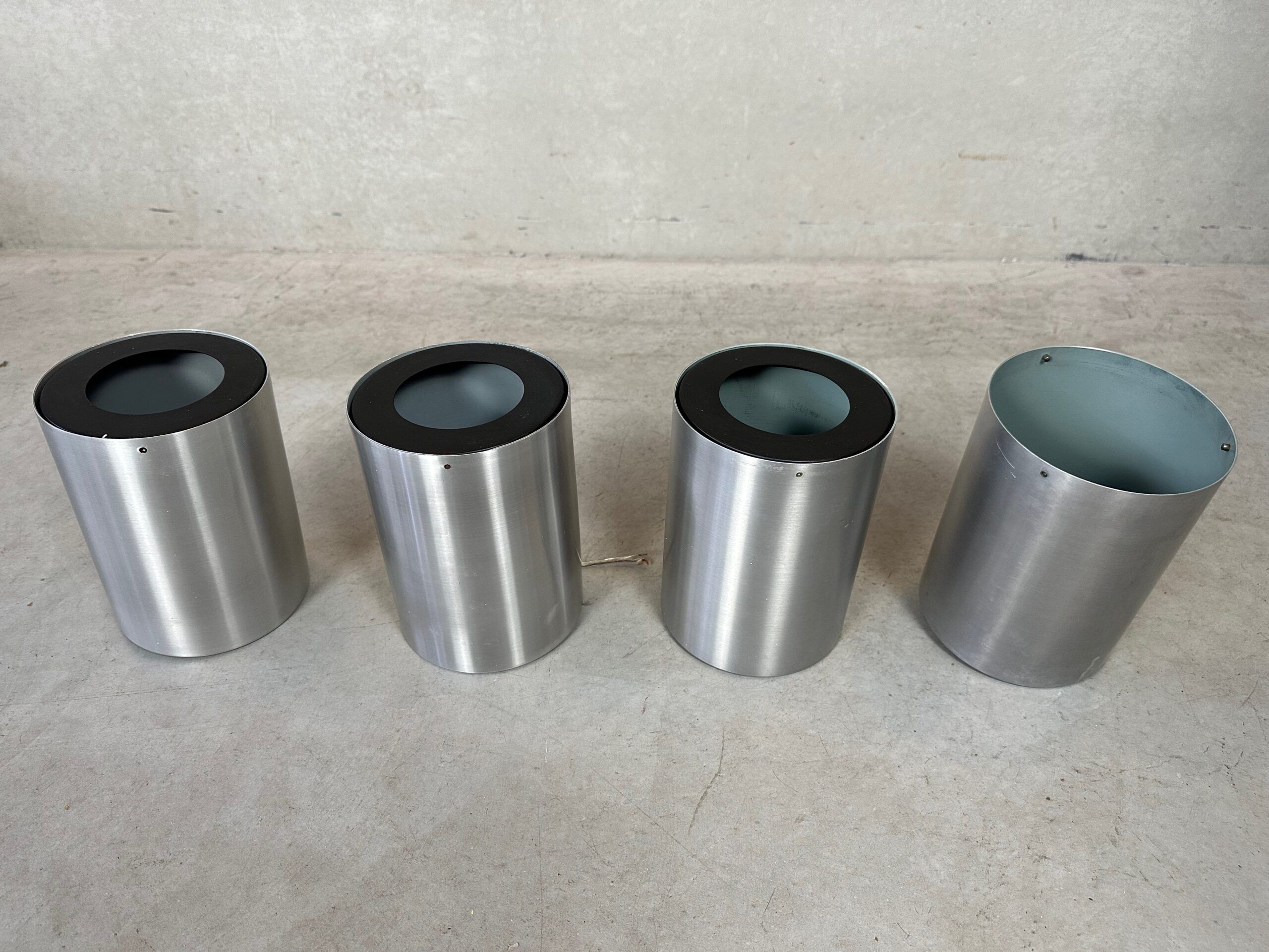 4x vintage RAAK cylinder light metal – ceiling lamps