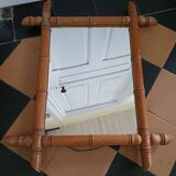 Miroir "bambou" ancien, en bois .