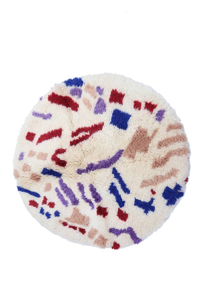 Tapis berbère coloré rond taille 150cm