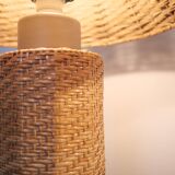 Pair of large Scandinavian rattan lamps from the 80s