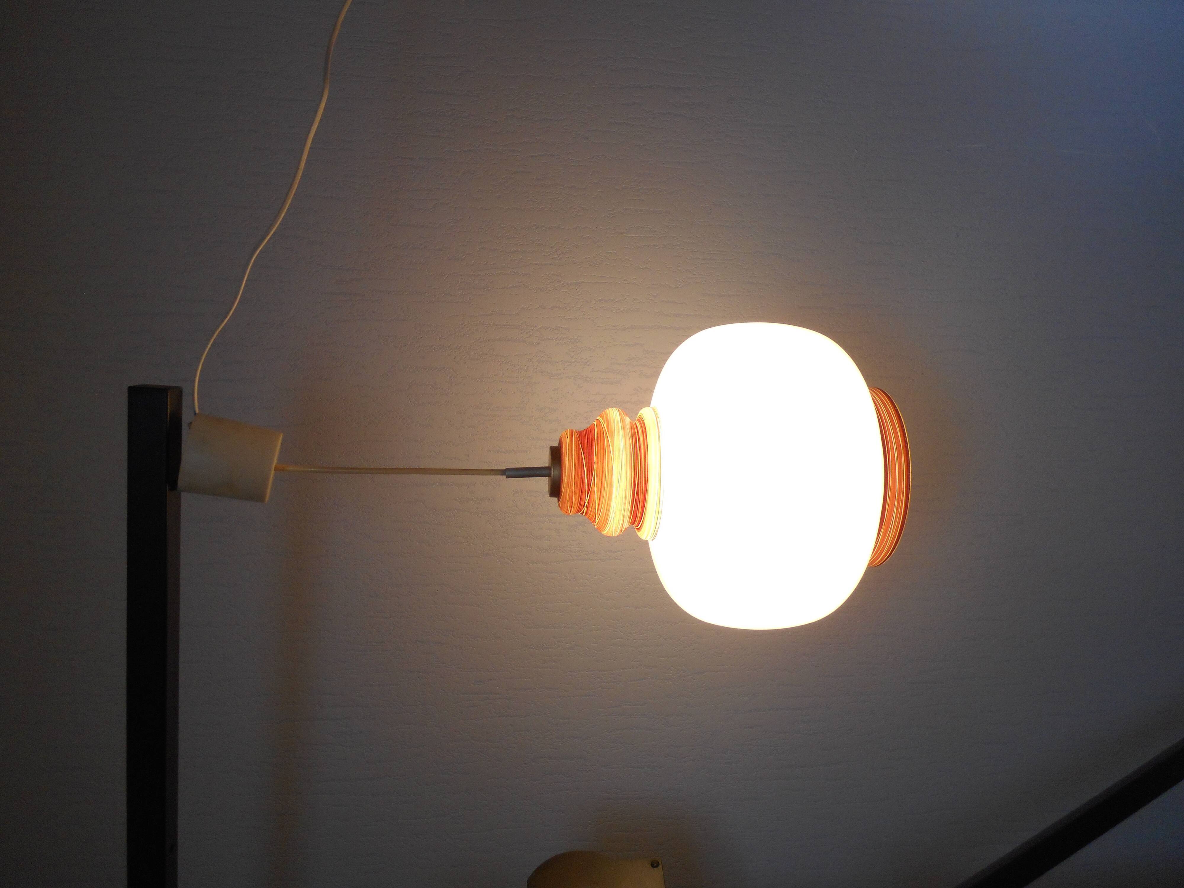 Hanging lamp vintage opaline 70